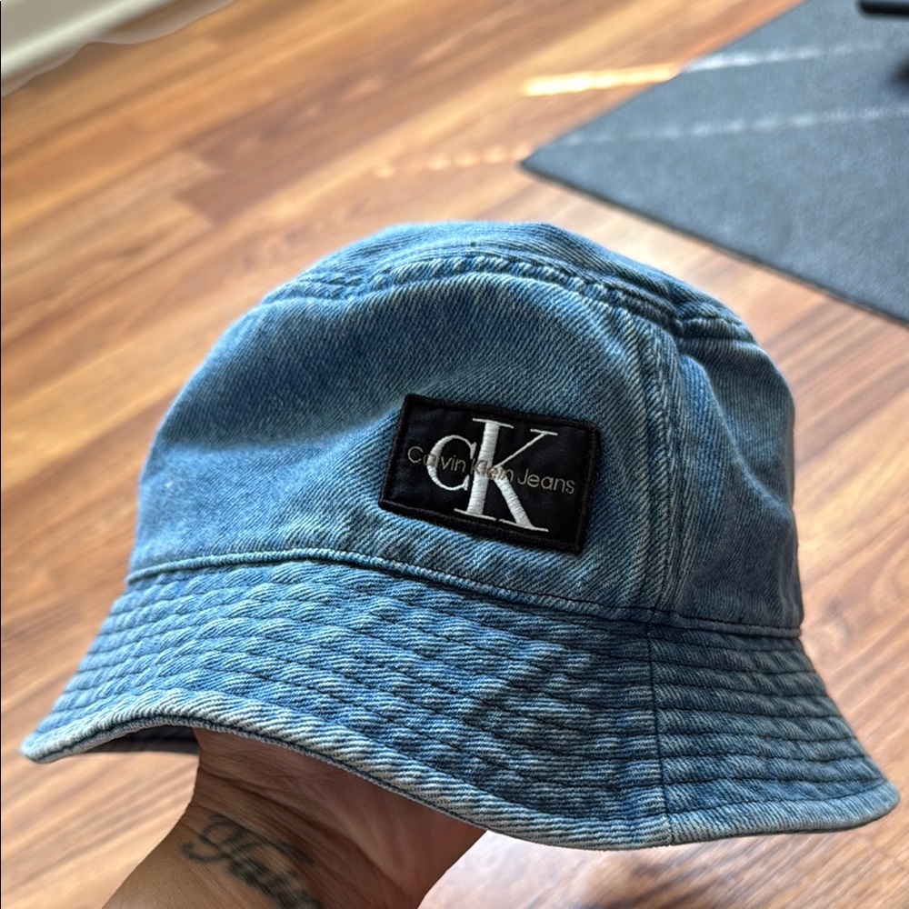 Calvin Klein Light Blue Denim Bucket Hat